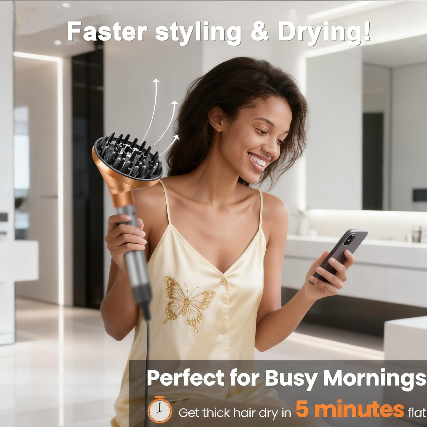Alternative large volume diffuser nozzle showcasing premium build quality and even airflow distribution layout