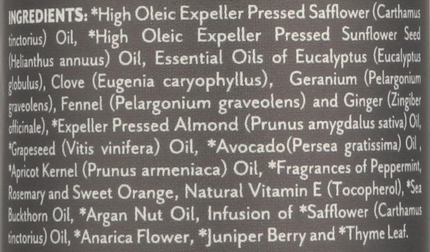 Authentic imported massage oil for soothing sore and strained muscles