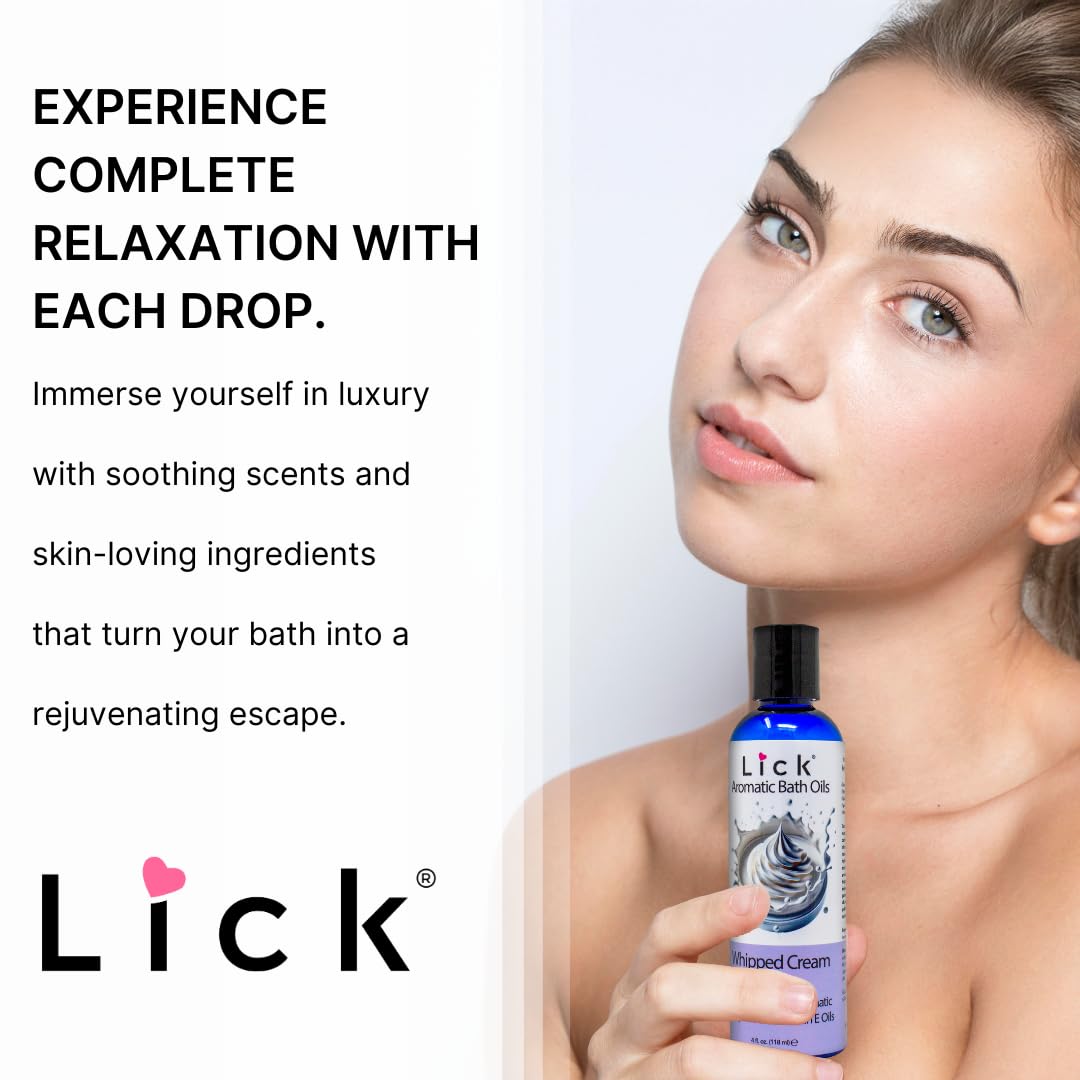 Lick Cherry Aromatic Bath Oil lifestyle presentation highlighting the fresh fruit aromatherapy experience