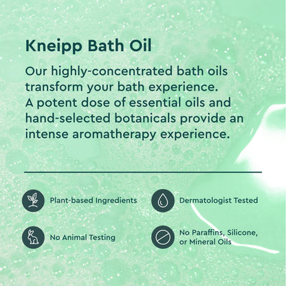 Kneipp herbal bath oil measuring cap view showing concentrated liquid