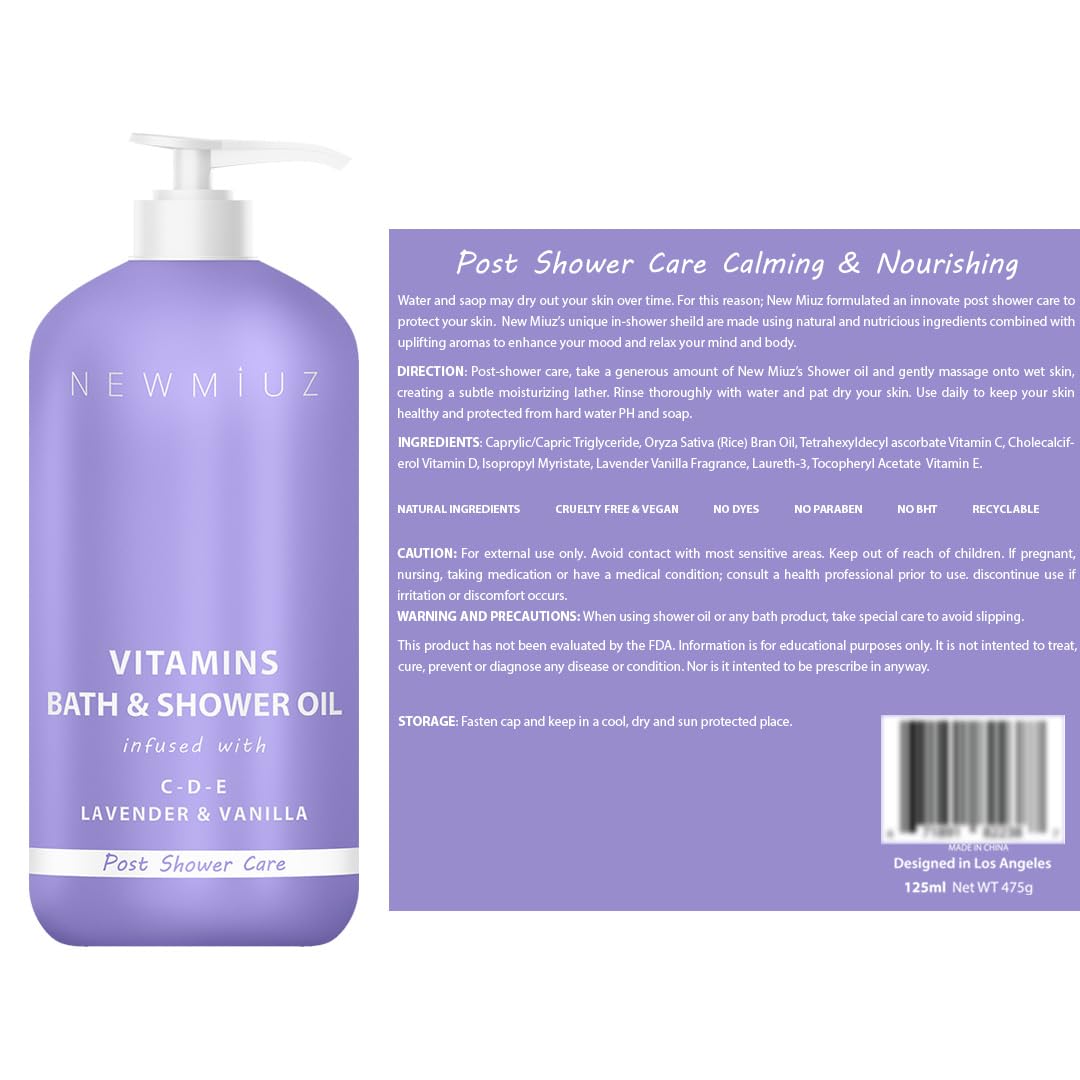 Premium 300ml purple packaging of vitamin bath shower oil body wash