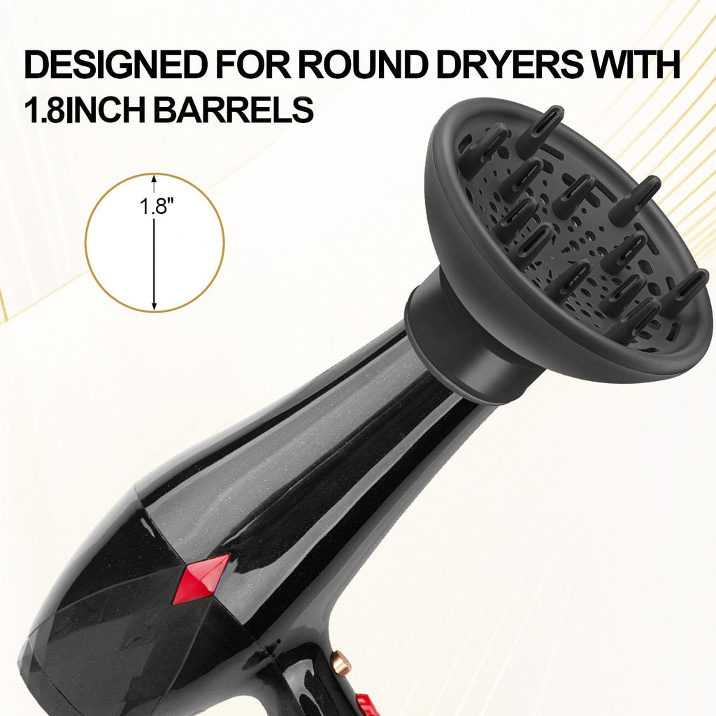 Premium heat resistant hair diffuser showing the back adapter mechanism for secure attachment.