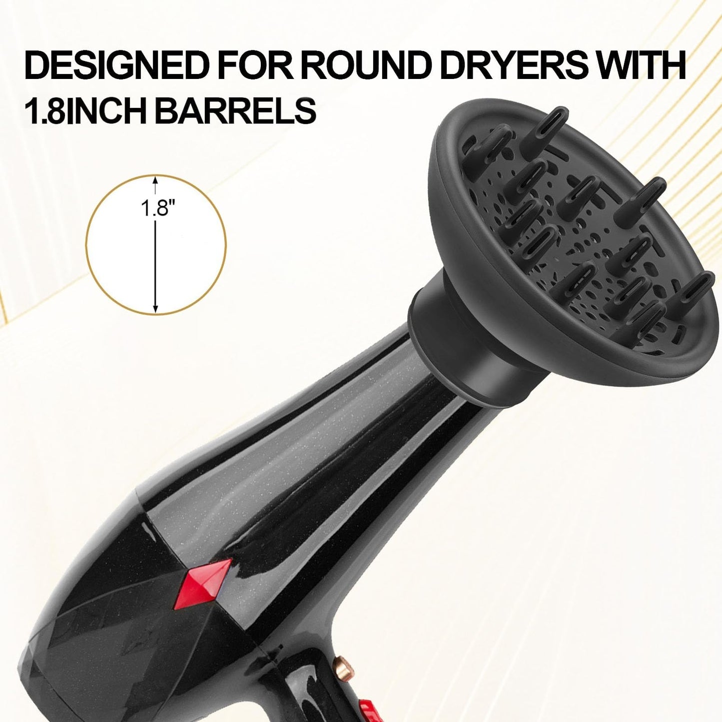 Premium heat resistant hair diffuser showing the back adapter mechanism for secure attachment.