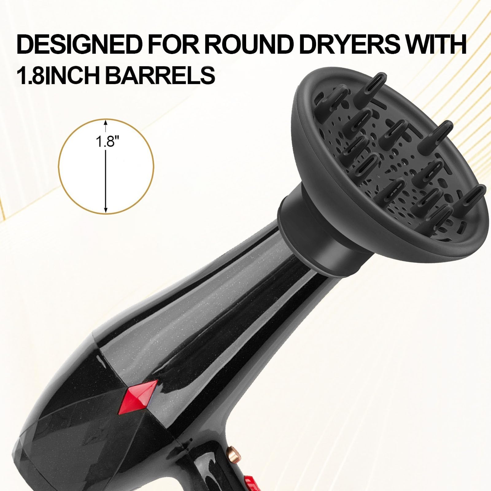 Premium heat resistant hair diffuser showing the back adapter mechanism for secure attachment.