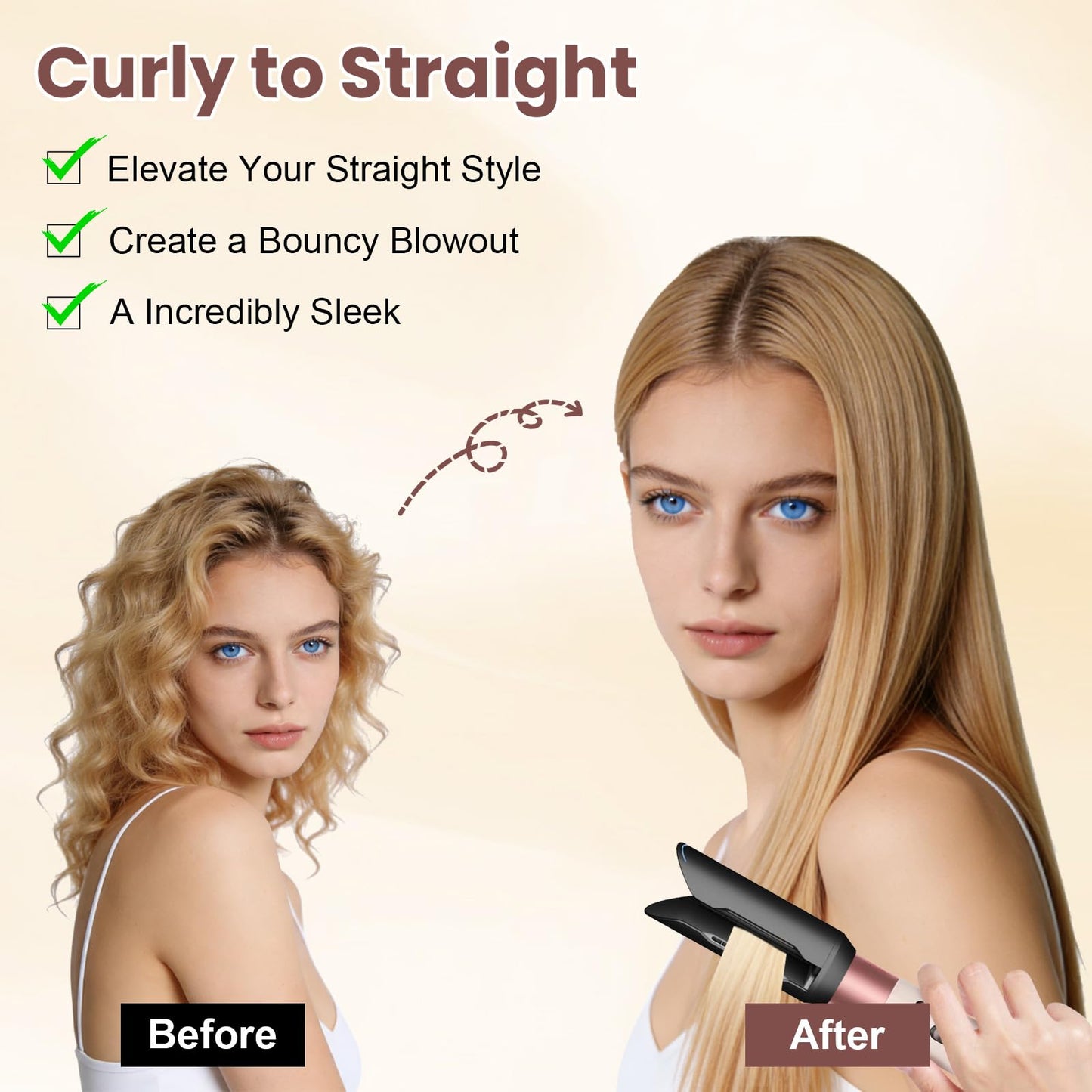 Side angle of the gentle airflow smoothing tool demonstrating the sleek heat-resistant construction.
