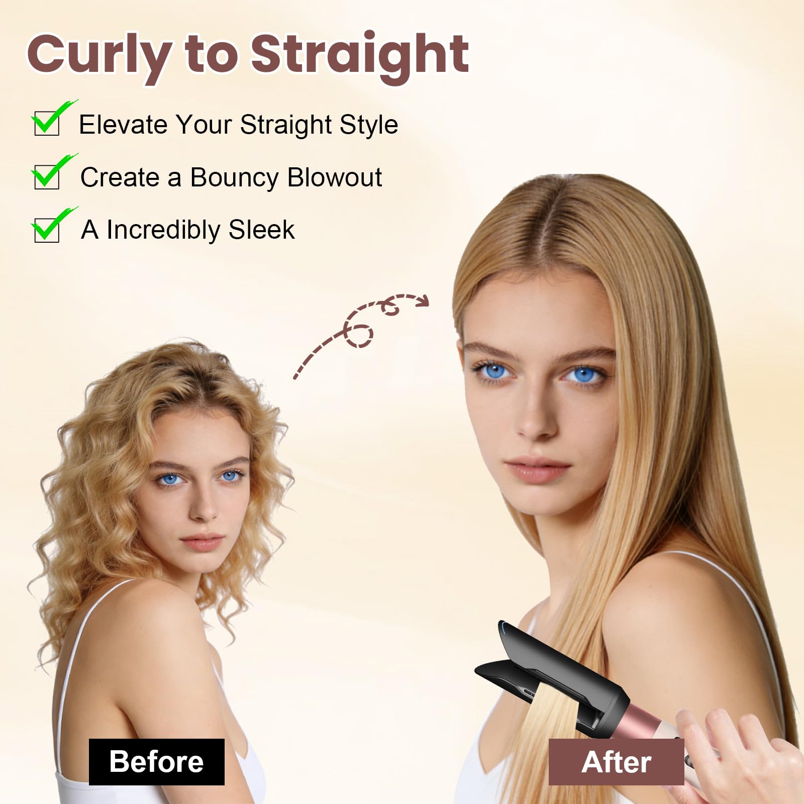 Side angle of the gentle airflow smoothing tool demonstrating the sleek heat-resistant construction.