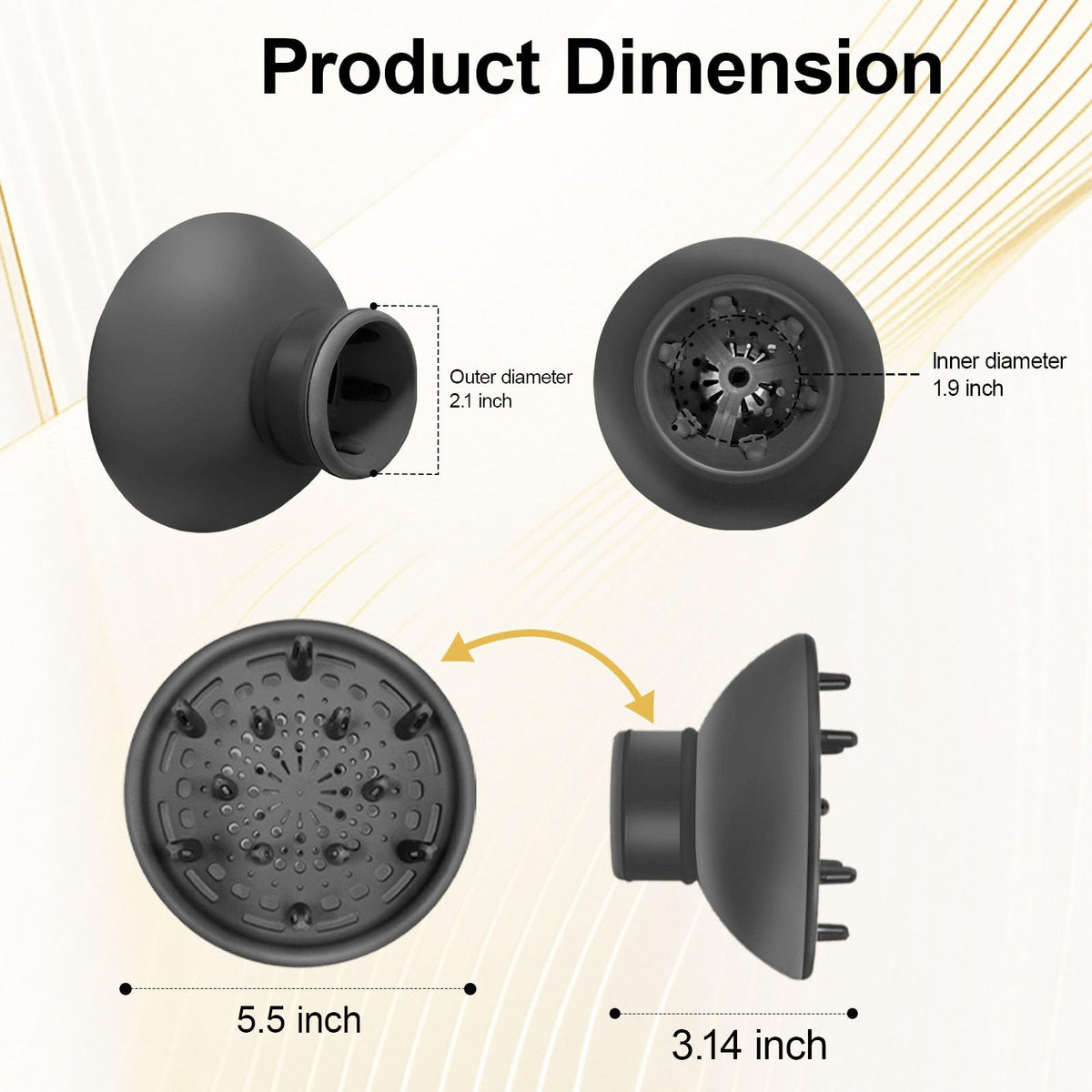 SKERTS large curl defining diffuser highlighting the evenly distributed airflow holes to reduce frizz.