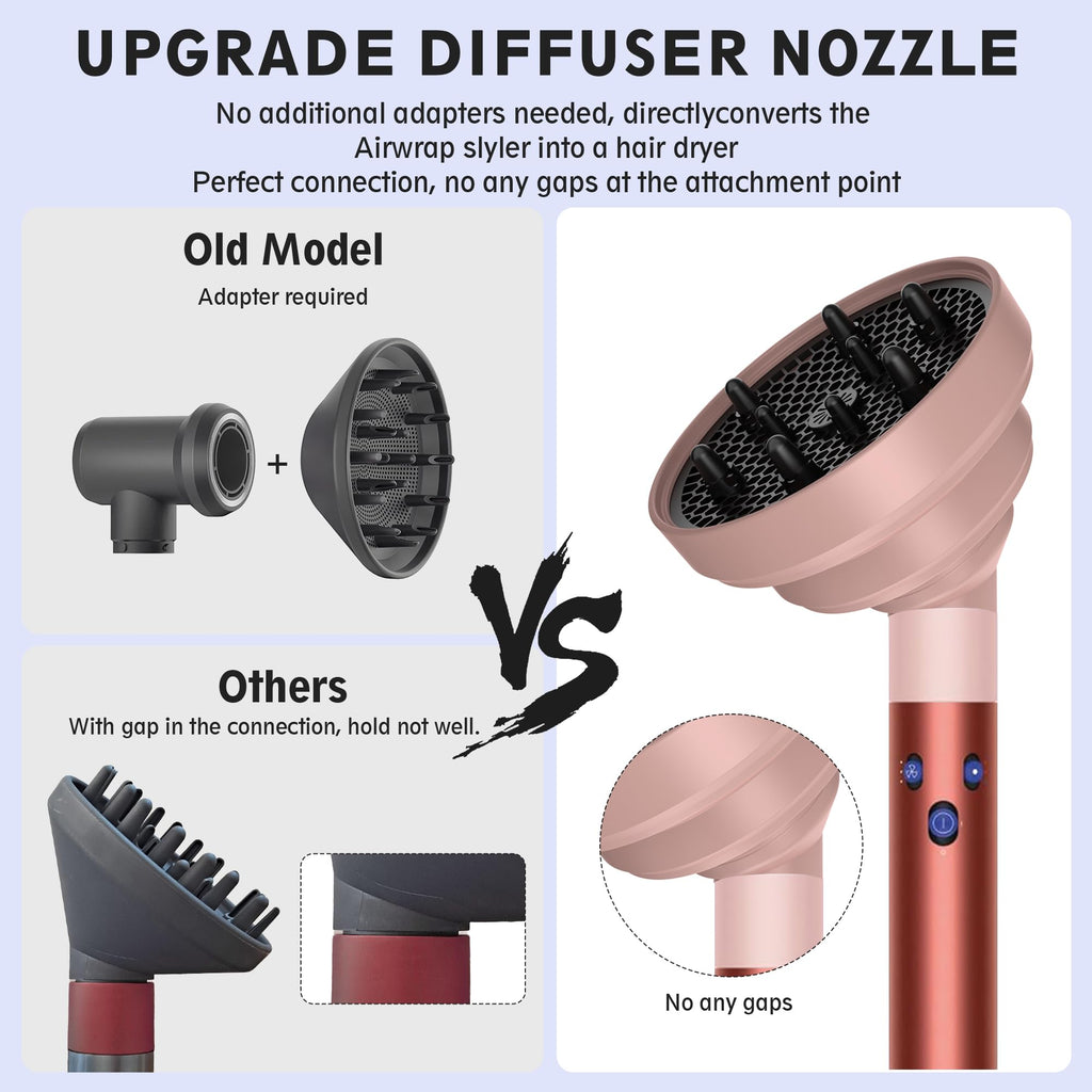 KingKam collapsible travel hair diffuser nozzle shown flat and folded for easy storage