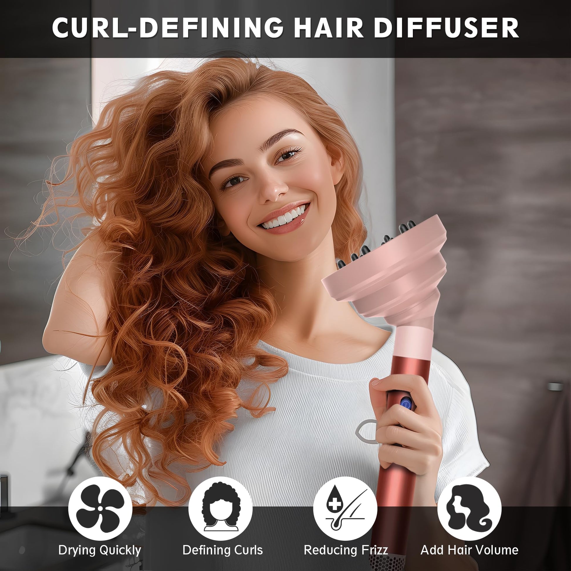 KingKam hair dryer attachment for Airwrap showcasing the deep bowl and prong design for curl definition