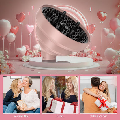 KingKam upgraded diffuser accessory in light pink showing packaging and dimensions for portability