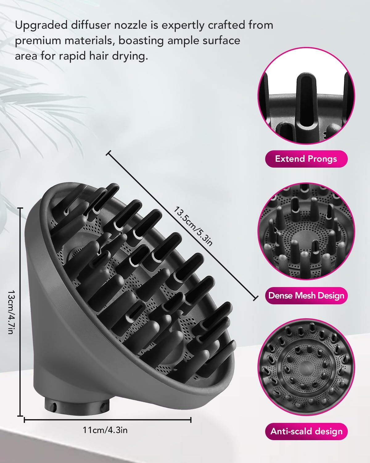 Premium gray aftermarket diffuser nozzle displayed against a clean background emphasizing its durable build.