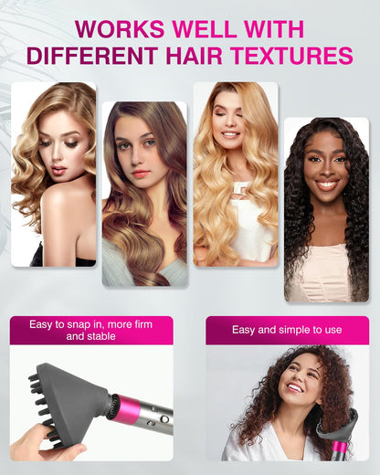Angled perspective of the volumizing hair dryer attachment showing the lightweight ergonomics and sleek finish.