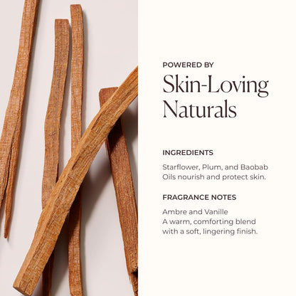 Laura Mercier antioxidant rich botanical body oil showcasing its clear lightweight liquid texture