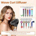 Aesthetic lifestyle shot of the upgraded hair diffuser tool for textured hair types.
