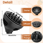 Packaging contents of the authentic imported wave and curl diffuser accessory.