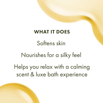 Origins skin softening bath oil product packaging labels