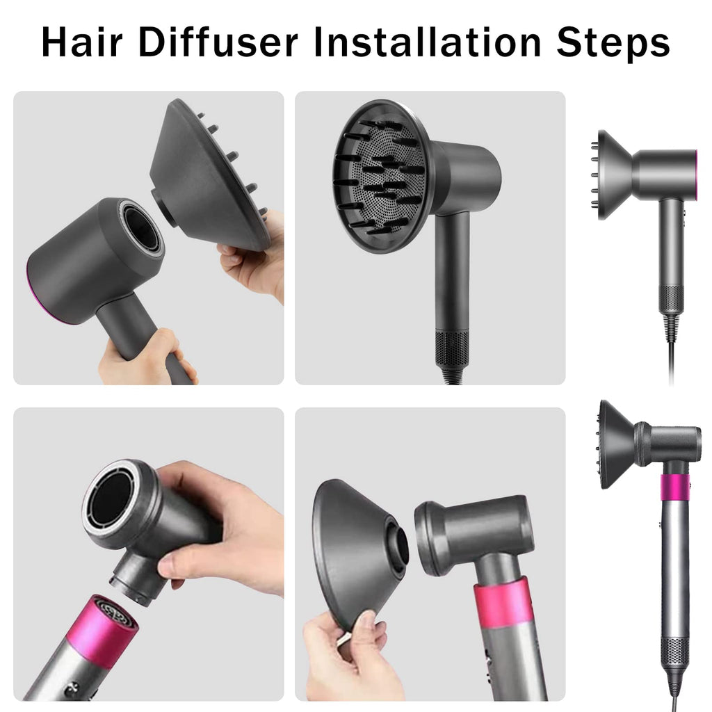 Premium diffuser accessory with long prongs designed to reach deep into hair layers