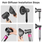 Premium diffuser accessory with long prongs designed to reach deep into hair layers