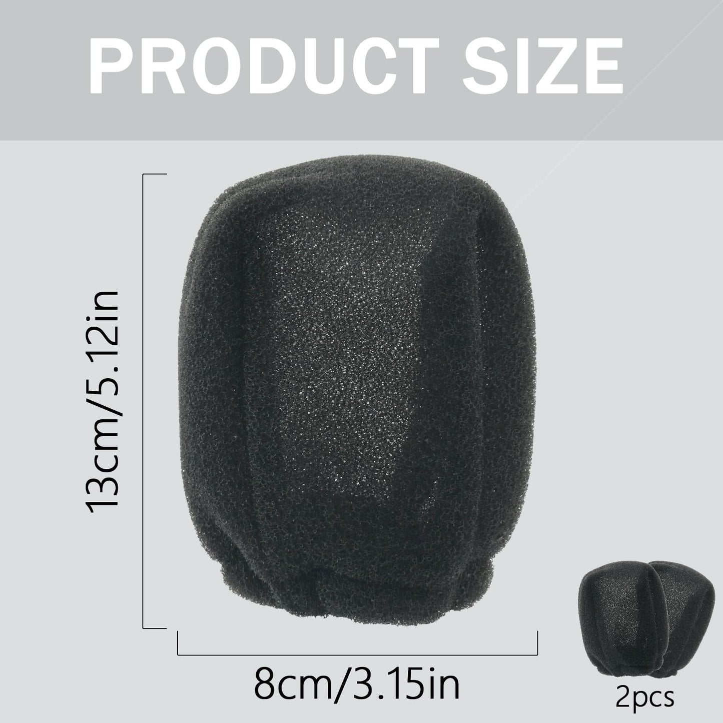 Two pack of black foam hot sock diffusers displayed flat to showcase travel portability.