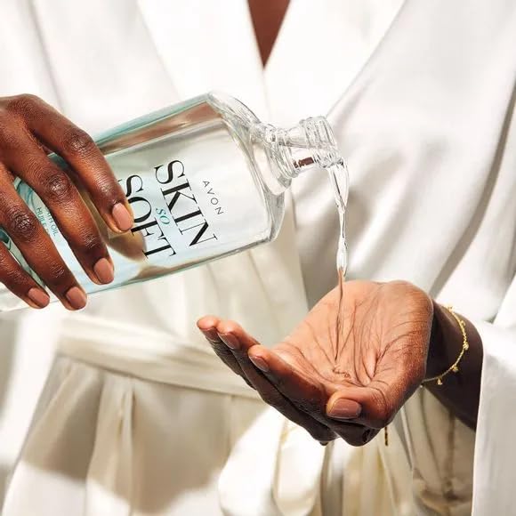 Authentic imported USA Avon skin softening bath oil for forty eight hour moisture.