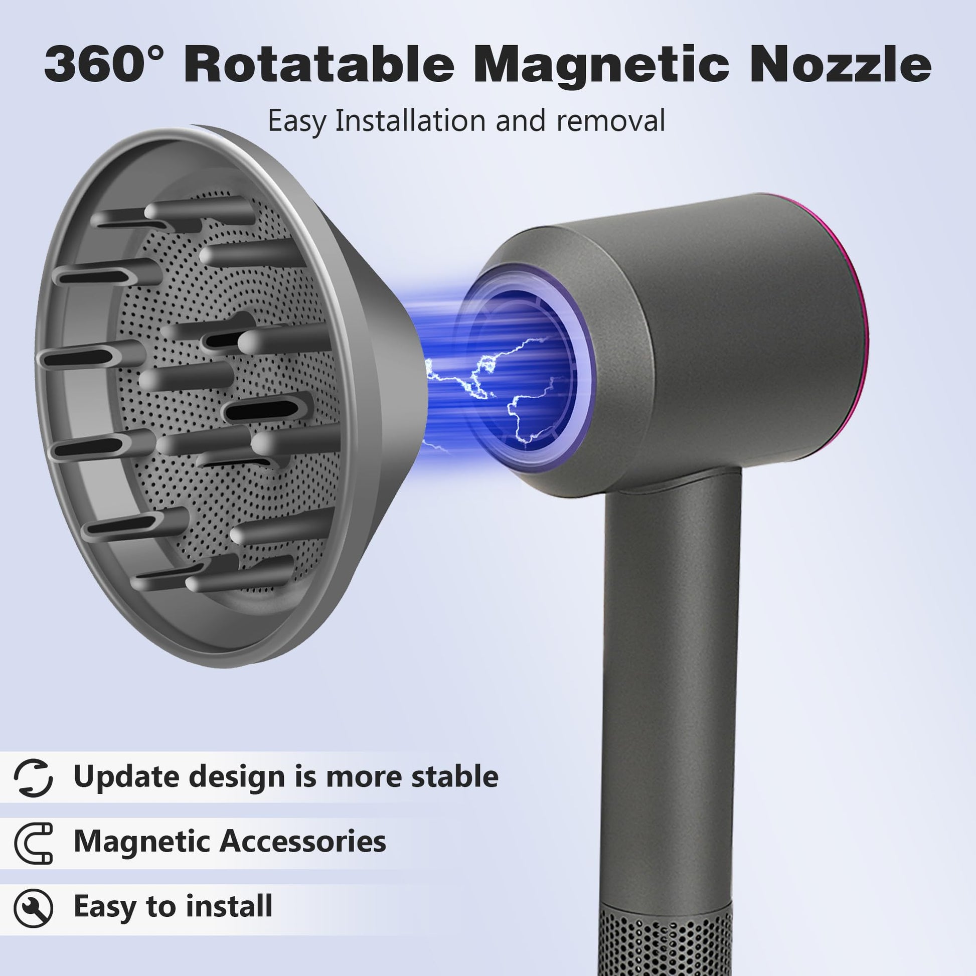 Heat resistant hair dryer nozzle attachment for defining natural curls