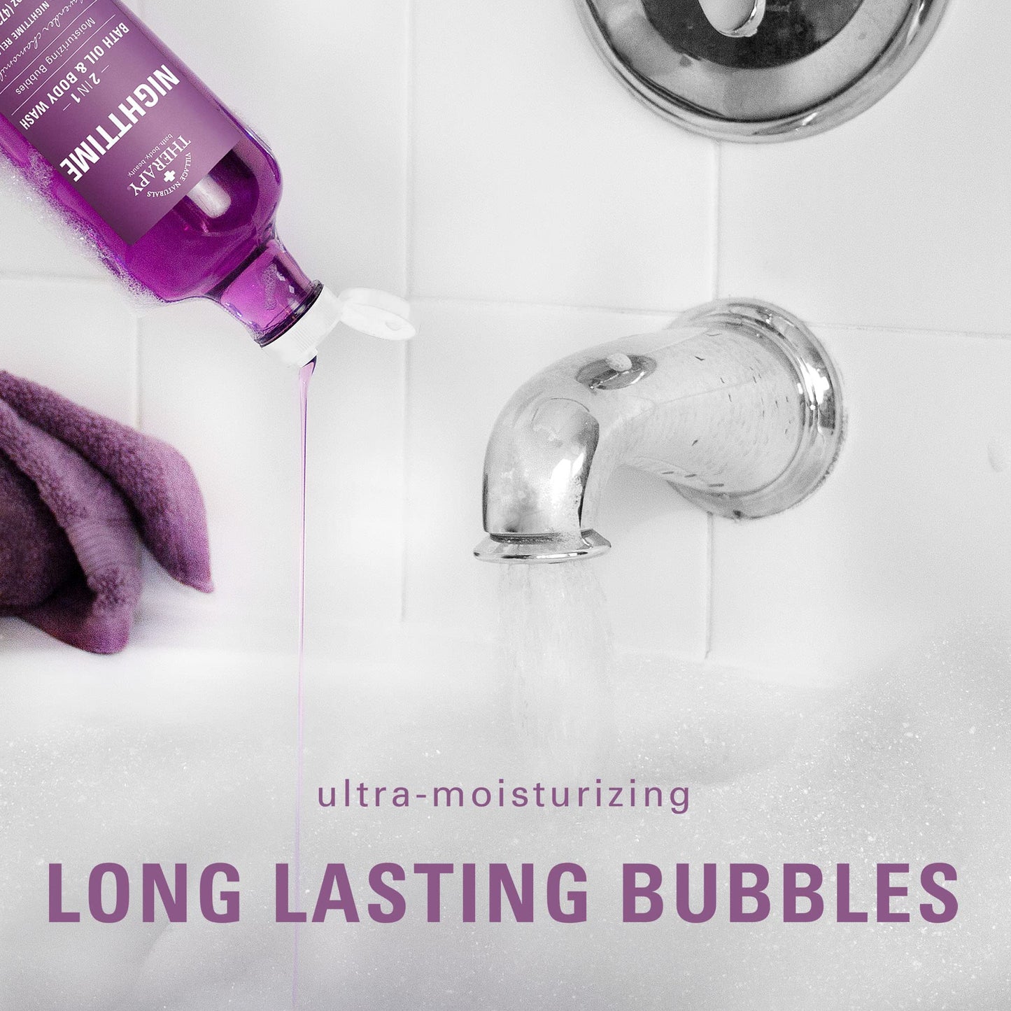 Village Naturals Therapy adult bubble bath and body wash with cooling menthol