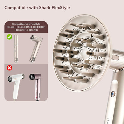 Chivixe extra large attachment seamlessly connected to a hair styling tool demonstrating secure fit compatibility.