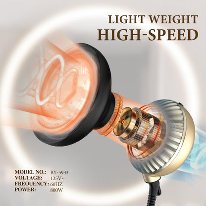 Bautia 800W professional hair diffuser showing the attached ALCI safety plug close up