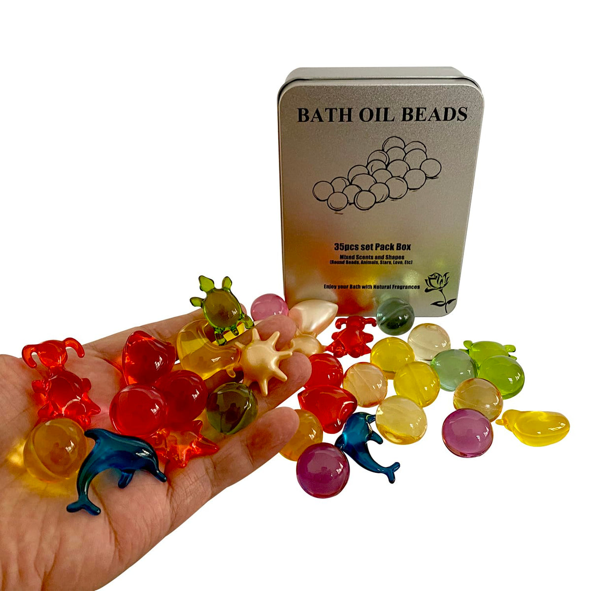 Wenyuhealth floral bath pearls in packaging