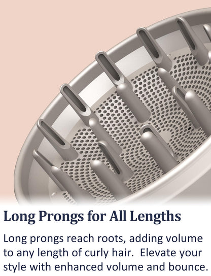 Authentic imported salon style diffuser attachment showing air ventilation holes for frizz free results