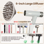 Beige upgraded hair diffuser nozzle attachment showing deep teeth for root volume