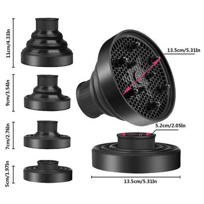 WAJIAYON collapsible travel hair diffuser folded completely flat for compact storage