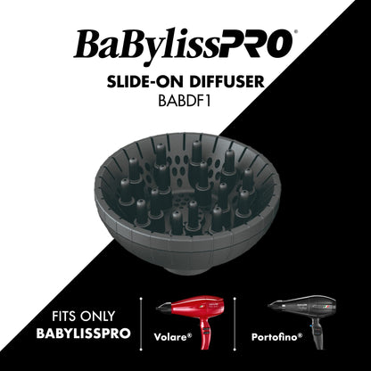BaBylissPRO BABDF1 model diffuser showing the twelve integrated airflow fingers