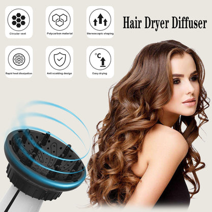 Indagoo black hair diffuser tool detailing the secure locking mechanism for salon blow dryers.