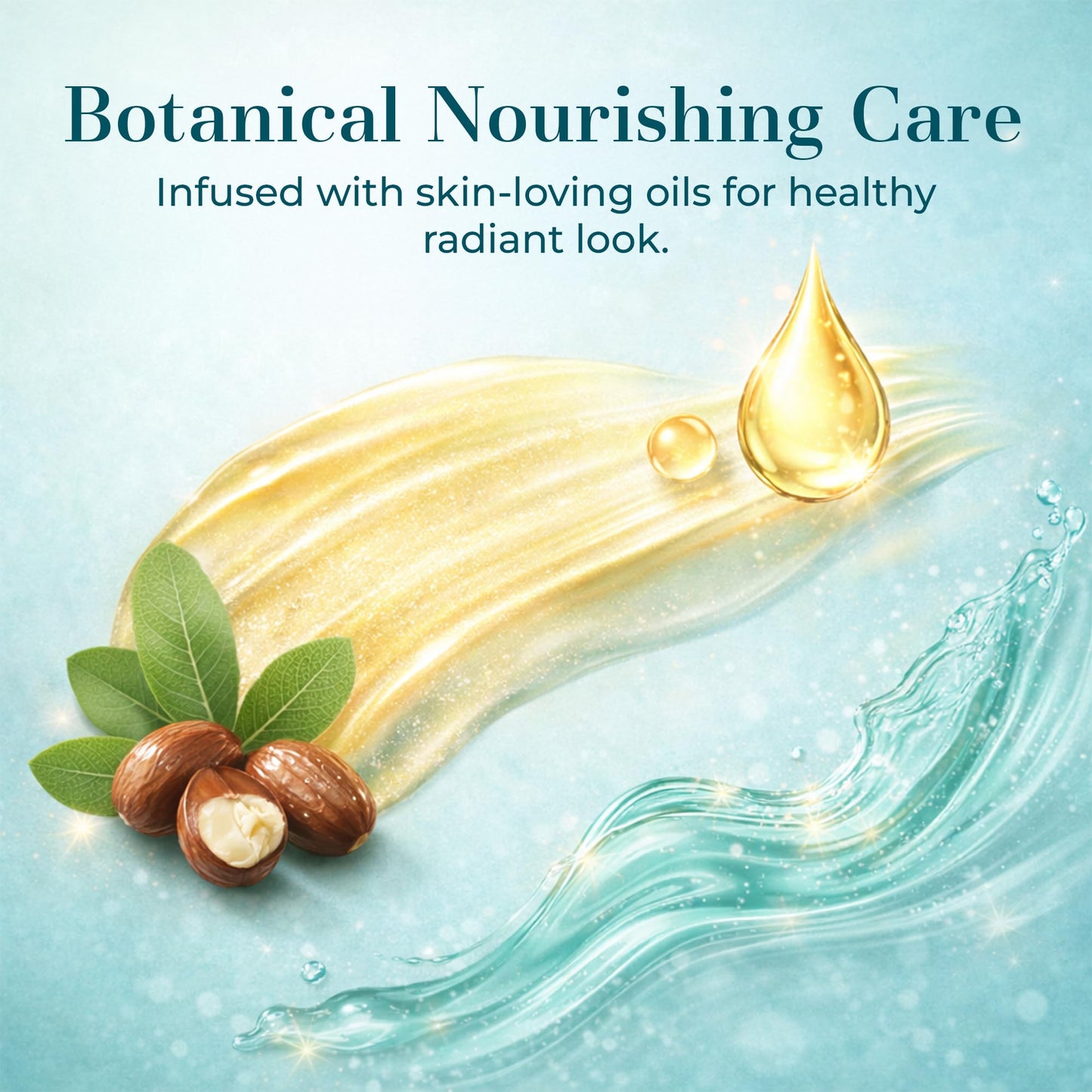 Avon moisturizing shower oil bottle demonstrating the lightweight liquid texture ideal for sensitive skin.