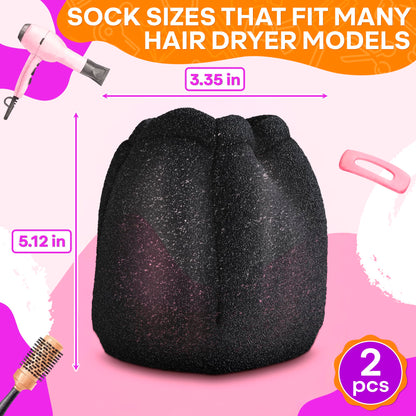 V TOWER universal blow dryer attachment packaging showing two pieces of black foam socks
