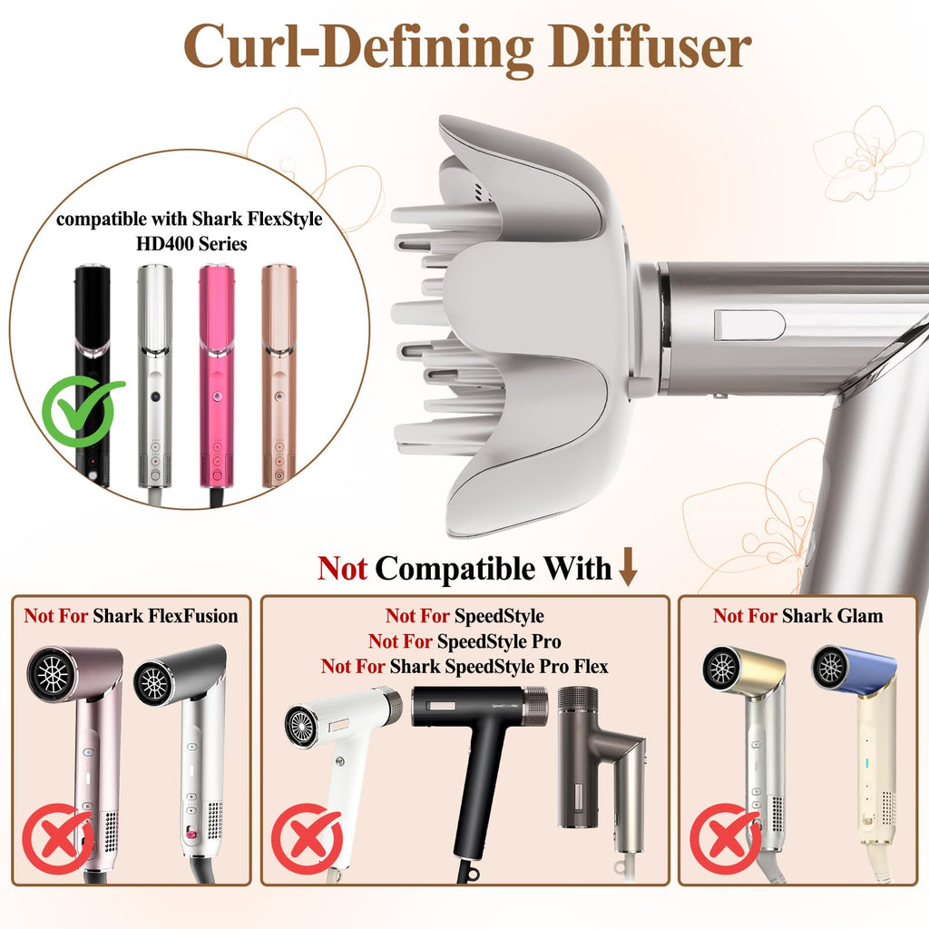 Fabmira diffuser attachment compatible with Shark FlexStyle showcasing the deep bowl design for coily hair