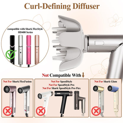 Fabmira diffuser attachment compatible with Shark FlexStyle showcasing the deep bowl design for coily hair