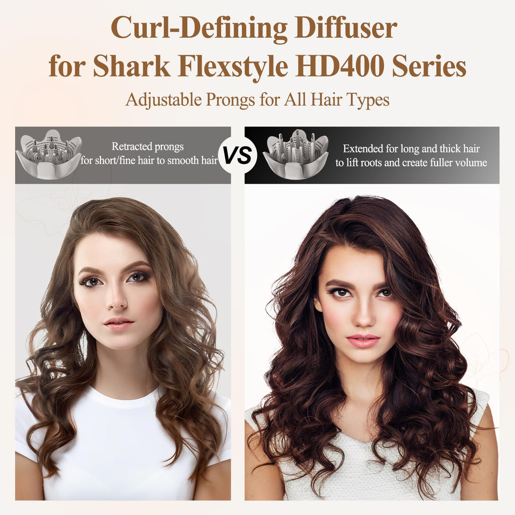 Fabmira adjustable prong diffuser showing retracted state for short fine hair and scalp protection