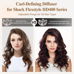 Fabmira adjustable prong diffuser showing retracted state for short fine hair and scalp protection