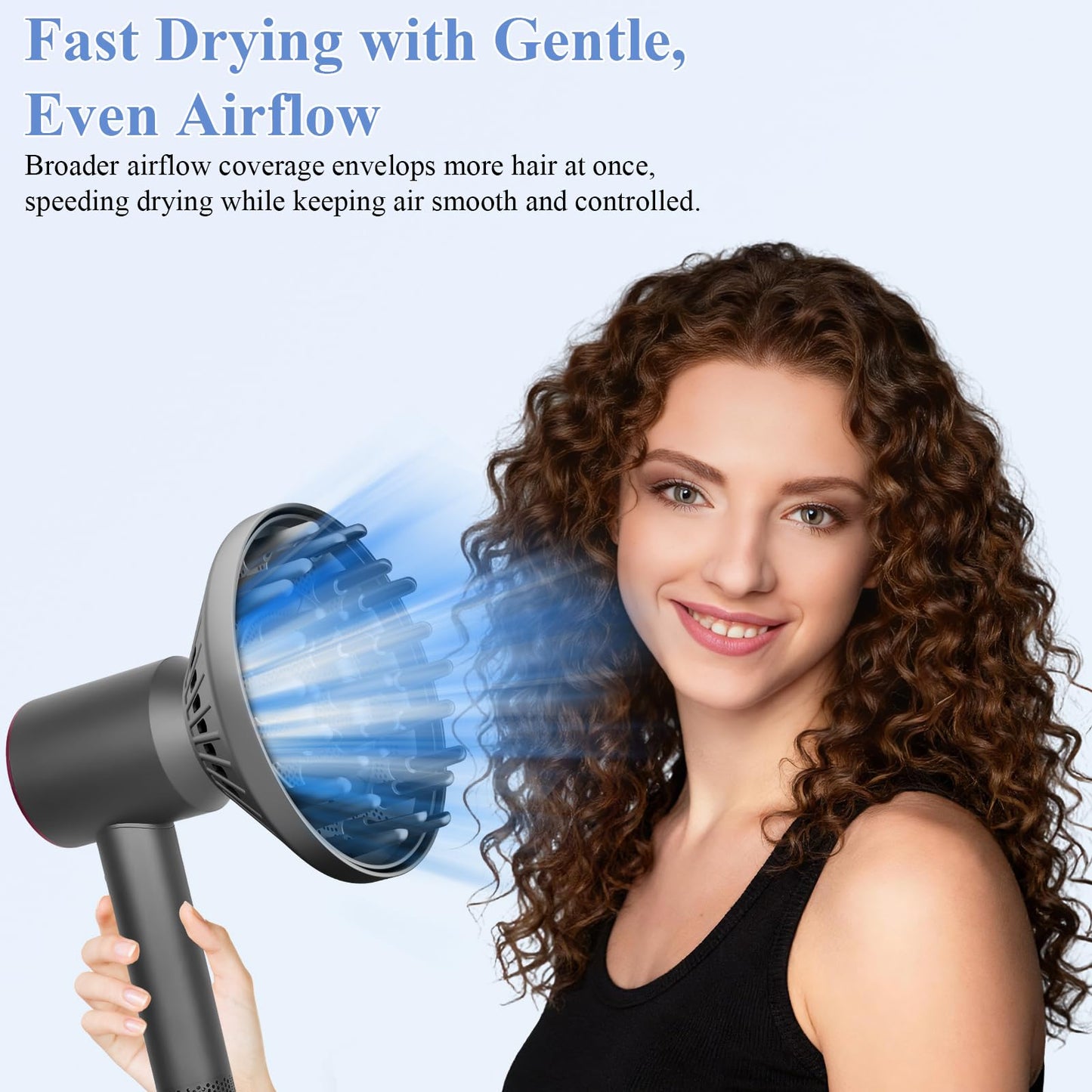 Fabmira six inch diffuser attachment showcasing the balanced airflow vent distribution.