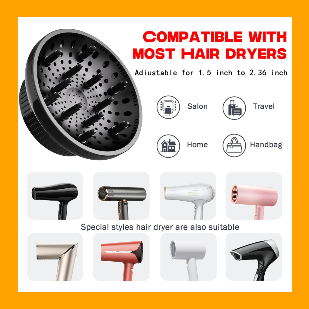 BLOLYO premium heat resistant universal blow dryer diffuser with 208 vents