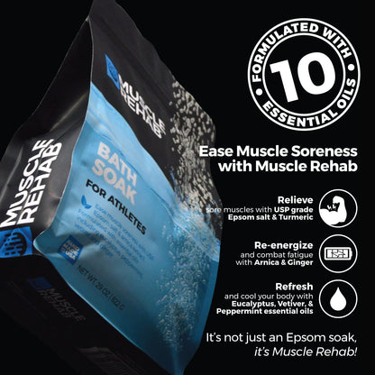 Muscle Rehab Epsom salt with arnica and turmeric packaging