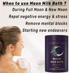 New Miuz moon milk bath powder container back label details