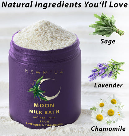 Cleansing Sage Moon Milk Bath Soak jar label details