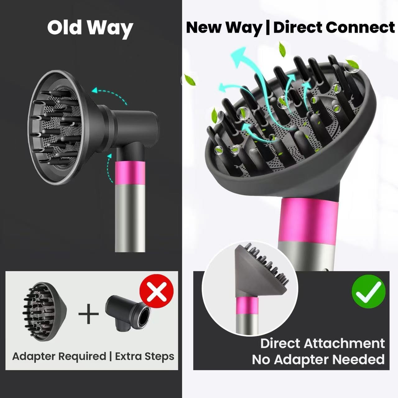 Top angle view of the wide bowl design engineered for fast drying and frizz reduction