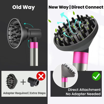 Top angle view of the wide bowl design engineered for fast drying and frizz reduction