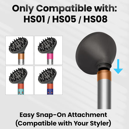 Full product view of the Dotspun upgraded diffuser accessory tailored for Indian consumers with curly hair