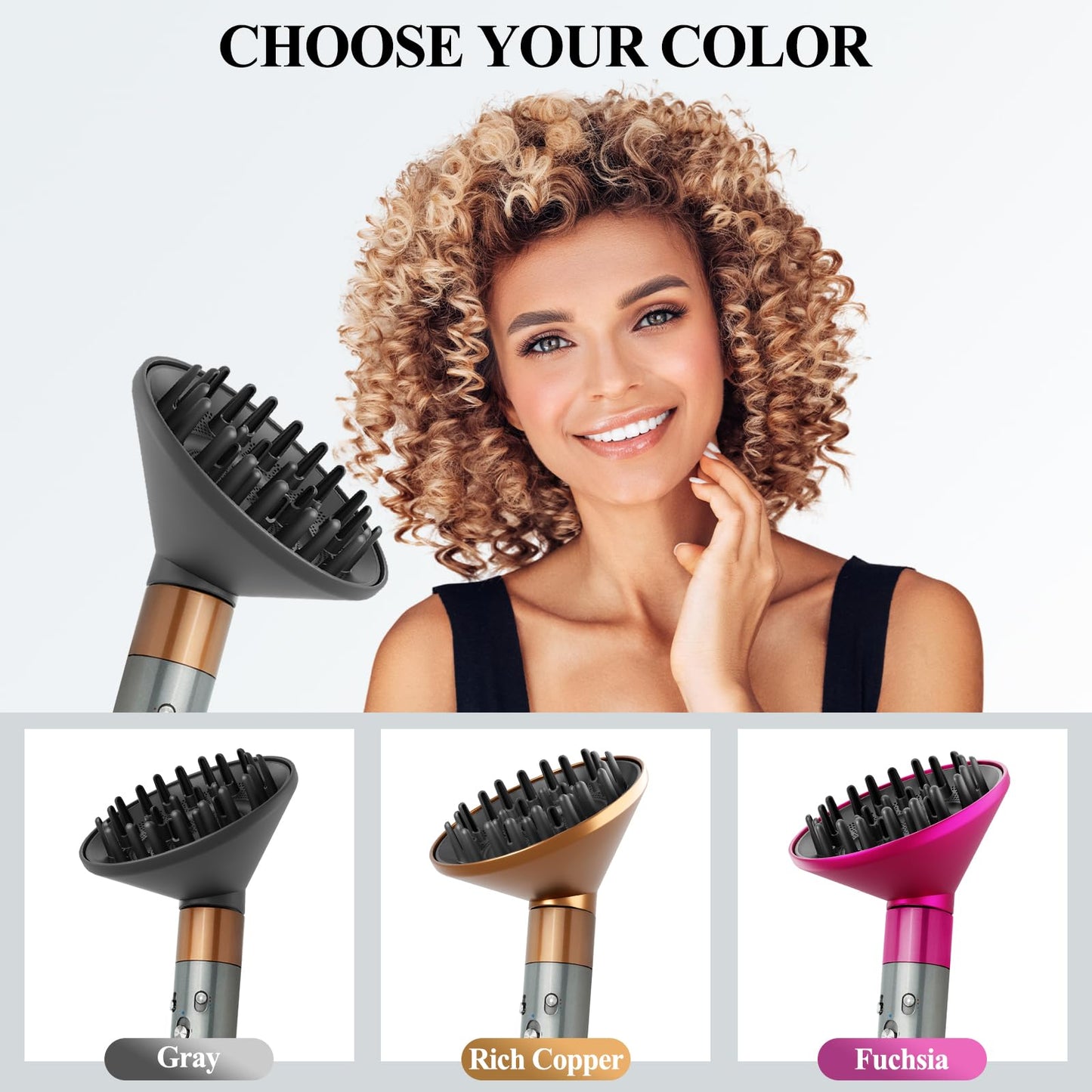 Product display highlighting the durable construction and sleek grey finish of the imported styling attachment.