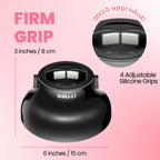 Gihali hair dryer attachment showing the patented one hand button flex clamp mechanism